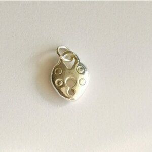NEW, Sterling Silver heart padlock love charm pendant